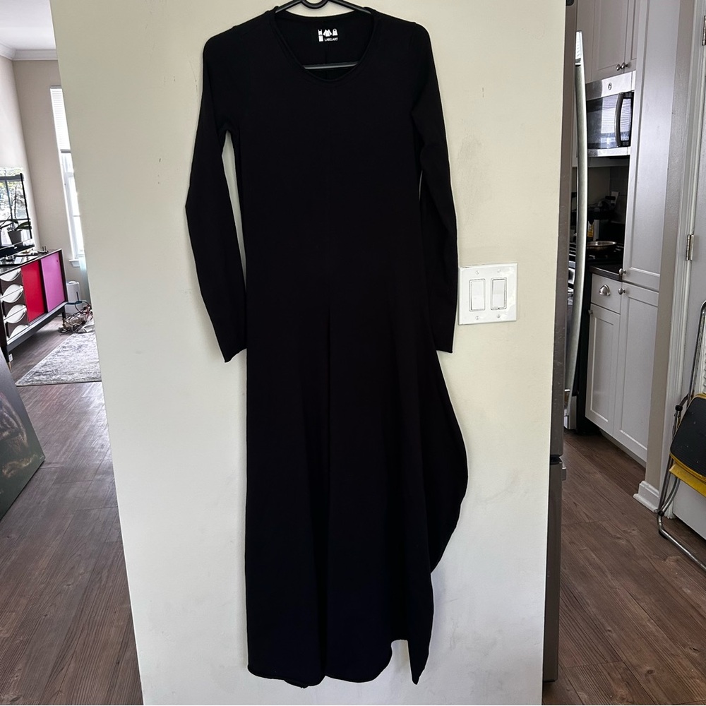 Labo.Art Black Dress with Long Sleeves and puffy skirt. Size 2. Made in Italy